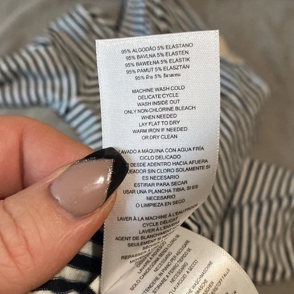 NWOT | Michael Kors | Black & White Stripe | Ruched | Long Sleeve | Top | Size:… - Picture 17 of 17